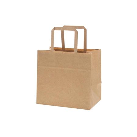 手提げ紙袋(平手)　Nフラットチャームバッグ　220-1 未晒無地 100枚　※沖縄・離島 送料別途