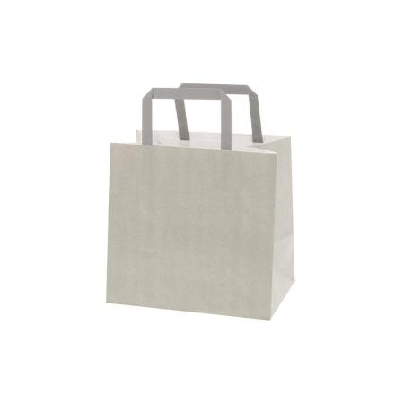 手提げ紙袋(平手)　Hフラットチャームバッグ　220-1 エコアッシュ 100枚　※沖縄・離島 送料別途