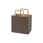 手提げ紙袋(平手)　Hフラットチャームバッグ　220-1 未晒ブラウン 100枚　※沖縄・離島 送料別途