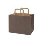 手提げ紙袋(平手)　Hフラットチャームバッグ　280-1 未晒ブラウン 100枚　※沖縄・離島 送料別途