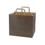 手提げ紙袋(平手)　Hフラットチャームバッグ　300-1 未晒ブラウン 100枚　※沖縄・離島 送料別途