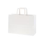 手提げ紙袋(平手)　Nフラットチャームバッグ　340-1 白無地 100枚　※沖縄・離島 送料別途