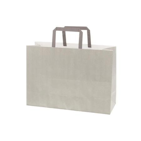 手提げ紙袋(平手)　Hフラットチャームバッグ　340-1 エコアッシュ 100枚　※沖縄・離島 送料別途