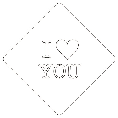 カフェアートステンシル　I LOVE YOU　LAS-0047　4573169220474