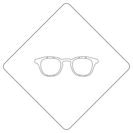 カフェアートステンシル　めがね　LAS-0020　4573169220207