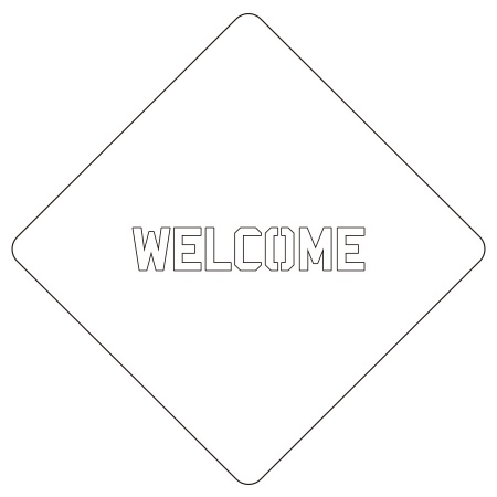 カフェアートステンシル　Welcome 2　LAS-0024　4573169220245
