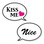 フォトプロップス Kiss me/nice 吹き出し2点セット 【写真の小道具・写真撮影を楽しむアイテム 】 PR-37