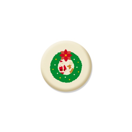 クリスマスクッキー リース柄 可食プリント ミルククッキー 丸型 1セット10個 食べられる印刷 CRKS-0001 ★