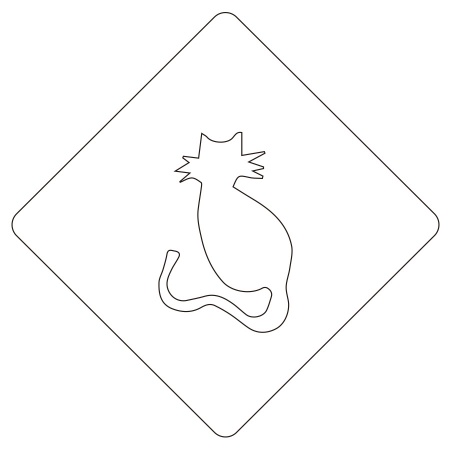 カフェアートステンシル　ねこ　LAS-0006　4573169220061