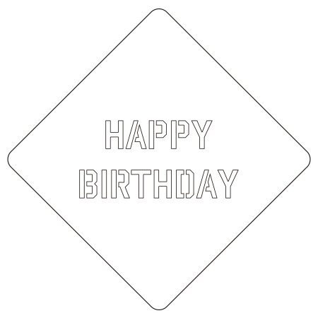 カフェアートステンシル　Happy Birthday 1　LAS-0027　4573169220276