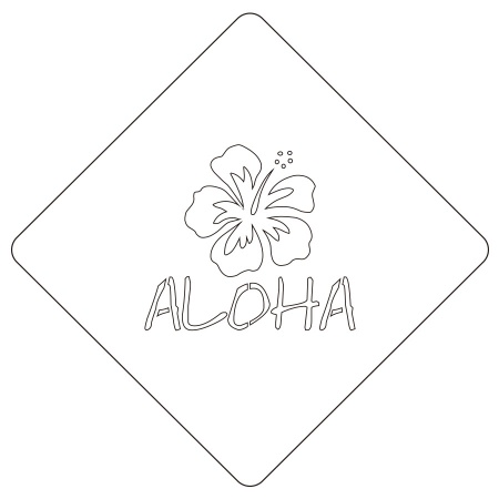 カフェアートステンシル　Aloha　LAS-0046　4573169220467