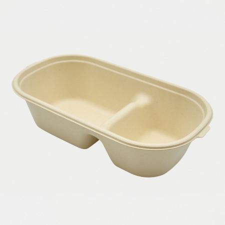 バガス容器(弁当)　本体のみ・500個　BB楕円ボウル230-130-2　※電子レンジ可 ※北海道・沖縄・離島 送料別途