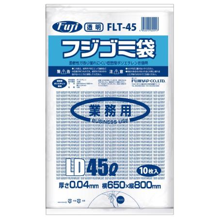 フジゴミ袋 低密度PE　45L 透明　400枚　※北海道・沖縄・離島 送料別途　※個人宅配送不可 (尚美堂/フジナップ)