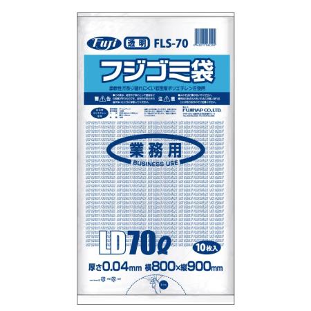 フジゴミ袋 低密度PE　70L 透明　400枚　※北海道・沖縄・離島 送料別途　※個人宅配送不可 (尚美堂/フジナップ)
