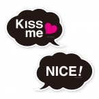 フォトプロップス Nice KissMe 吹き出し2点セット ブラック 【写真の小道具・写真撮影を楽しむアイテム 】 PR-73