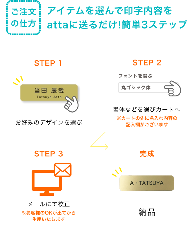 ネームプレート｜飲食店用品・印刷通販のatta(アッタ)