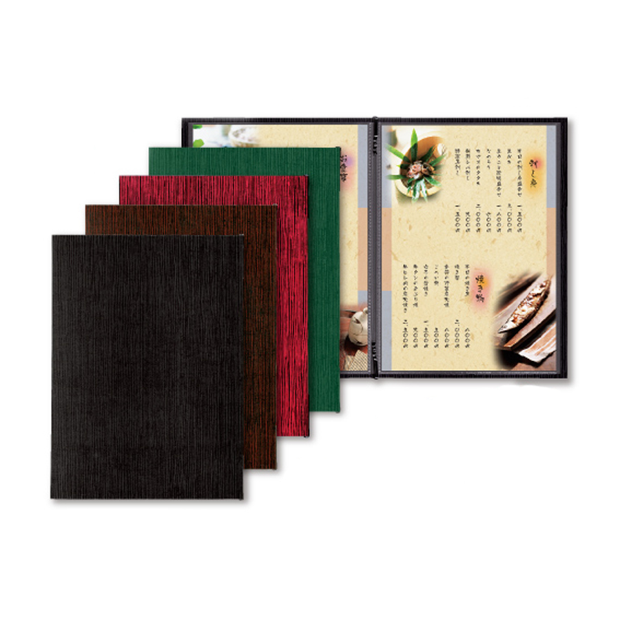 和風メニューブック A4・4ページ メニュークリップタイプ ウルシ-101 シンビ(SHIMBI)【当日発送可】